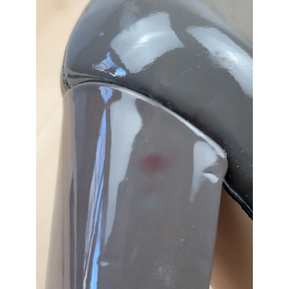 Calvin Klein High Heel Kathryn Penny Loafers Shoes Gray Patent Women's 7. READ! - Picture 11 of 11